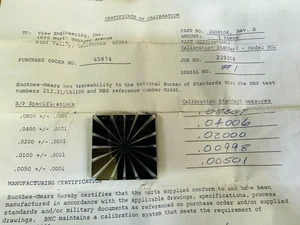 Buckabee Mears Square Glas Mikroskop Kalibrierstandard 902 mit Zertifikat - Bild 1 von 3