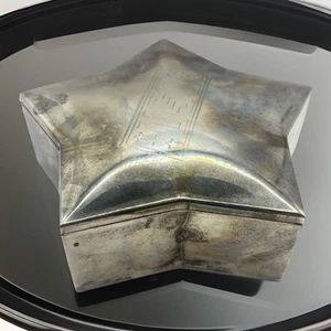 VTG USO Silver Plated Star Shaped Trinket Box Velvet Lined - Picture 1 of 12