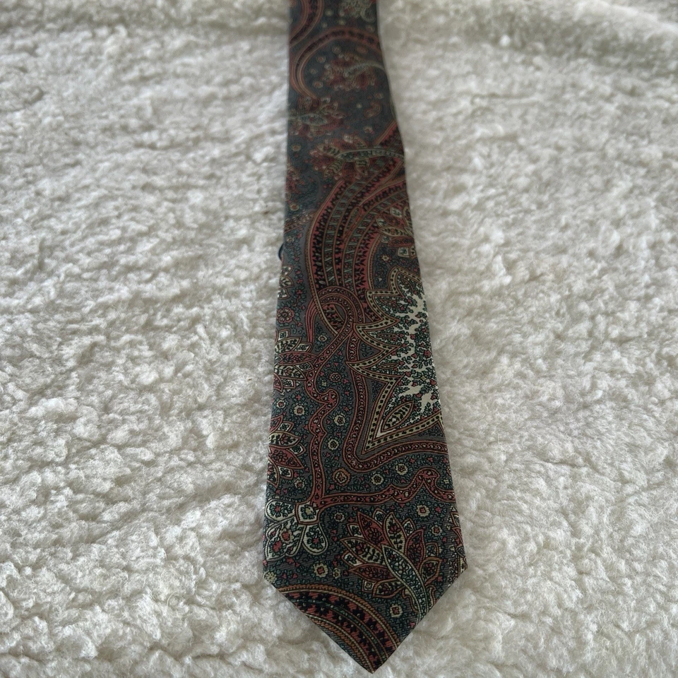Leonardo Vintage 70s Paisley Tie Slim Necktie Men's Retro Men’s New - Image 1 of 4