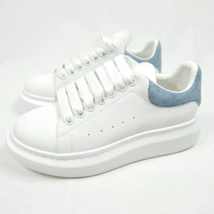 Alexander McQueen Zapatillas De Gran Tamaño UE Talla 37 EE. UU. Talla 7 Auténticas Blanco/Azul - Imagen 1 de 17