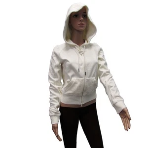 Chaqueta deportiva Fenty Puma By Rihanna para mujer de terciopelo ajustada con cremallera, hielo de vainilla, XXS - Imagen 1 de 3