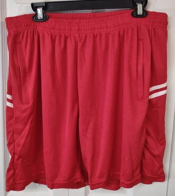 Mens Red Mesh Shorts-Zipper Pockets-7" Inseam-Pull On-LARGE..NWOT - Image 1 of 2