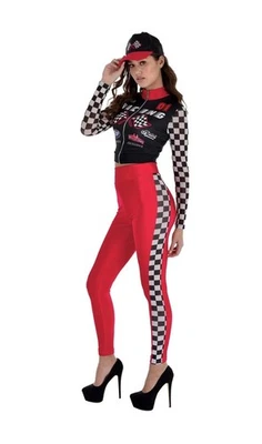 NWT Women's Racecar Driver Red Checkered Costume Set Size XL 14-16 Halloween - Image 1 of 4