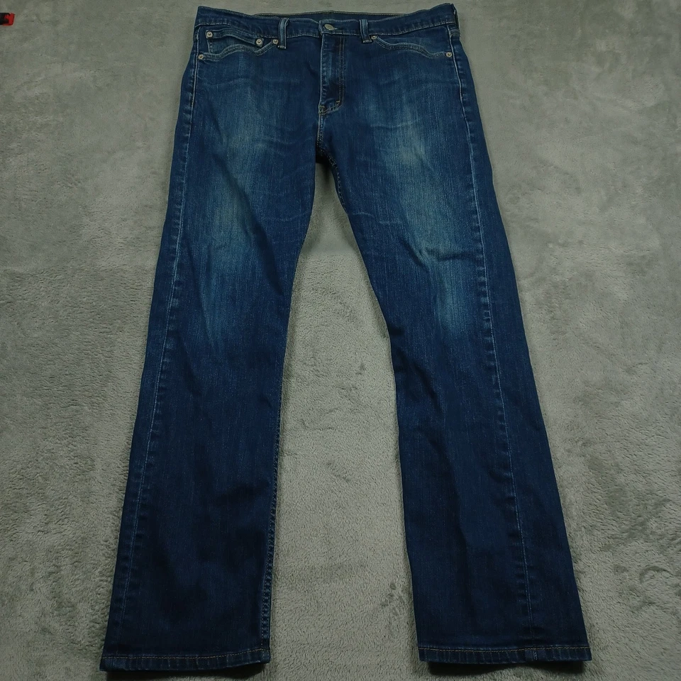 Pantalones de mezclilla Levis 513 para hombre 34x30 azul ajustados rectos desgastados informales Foto 1 de 4