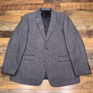 Tommy Hilfiger Tweed Blazer 42 Regular Gray Wool Blend Herringbone Sport Coat - Picture 1 of 15