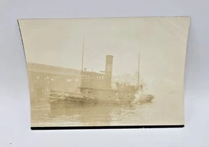 1920’s Vintage Sepia 5 x7”  Photo-New York Central Tugboat Ship - Picture 1 of 4