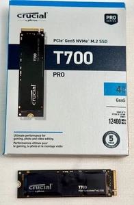 Crucial T700 pro M.2 4 TB PCI Express 5.0 NVMe - Excellent Condition - Afbeelding 1 van 8
