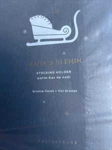 Pottery Barn Santa's Sleigh Bronze Stocking Holder Christmas Mantle Table Shelf - Picture 1 of 5