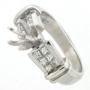 14K Diamond Semi Mount Engagement Ring Setting 0.60 Ctw VS2-F Round 6.5mm  $4900 - Picture 1 of 4