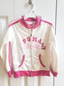 PUMA GIRL PINK IVORY JACKET 4 4T - Picture 1 of 2