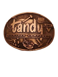 Vintage Tandy Leather Company Solid Brass Belt Buckle - Picture 1 of 4