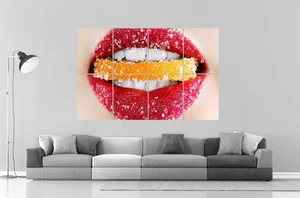 Sugar lips fruit Lèvres glacées  Wall Art Poster Grand format A0 Large Print  - Imagen 1 de 1