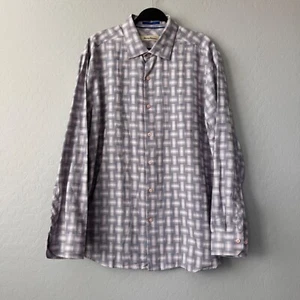 Camicia Tommy Bahama con bottoni a quadri misto cotone seta uomo XL - Foto 1 di 6