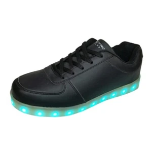 Electric Styles LED Schuhe Damen Light Up Glow Sneaker Basic schwarz Lo Top Rave - Bild 1 von 12