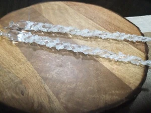 Set of 2 Crystal Look Plastic Icicle Ornaments 11” - Picture 1 of 3