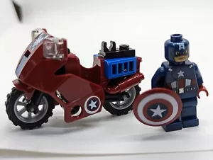 Lego Sh014 Captain America Marvel Super Heroes Minifigur Motorradschild 6865 - Bild 1 von 7