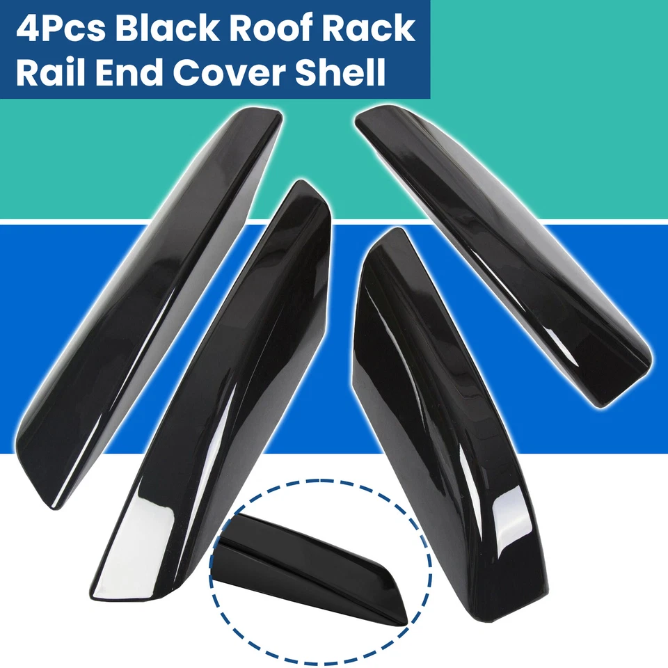 Black Roof Rack Bar End Cover Shell 4pcs for Toyota 4runner / Sw4 2003 - 2009