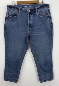 Old Navy Women's High Rise Slouchy Straight Button Fly Denim Pants Sz:12 (36X25) - Picture 1 of 9