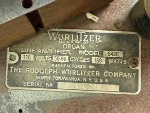 Vintage Wurlitzer Organ Line Amplifier Model 6420 - Untested  Restore / Repair - Picture 1 of 11