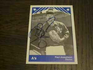 PAUL JOSEPHSON SIGNED AUTOGRAPHED 1983 TCMA MINOR LG CARD-ALBANY A'S
