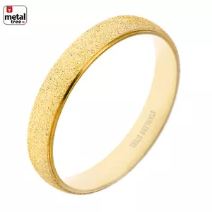 NUOVO Anello Uomo Donna 4 MM Acciaio Inox Fede Nuziale Classico Sabbiatura - Foto 1 di 6