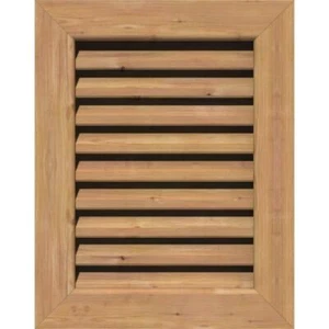 Ekena Millwork Gable Louver Vent 31"x21" Rectangular Cedar w/ Built-In Screen - Picture 1 of 4