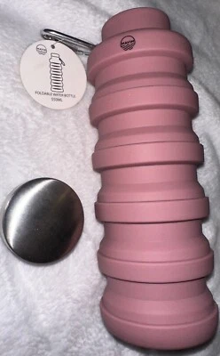 Mayim Collapsible Water Bottle - Food Grade Silicone -200-550ml -rose Pink a-1 - Image 1 of 3