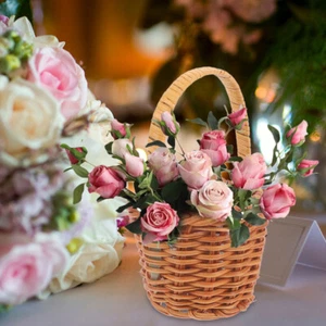 6Pcs Mini Woven Baskets Miniature Flower Basket Mini Picnic Basket Tiny Party - Picture 1 of 12
