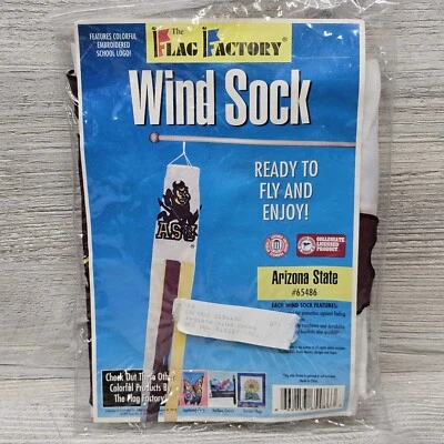 The Flag Factory Arizona State Wind Sock 65468 Vintage 1997 Sparky The Sun Devil - Image 1 of 4