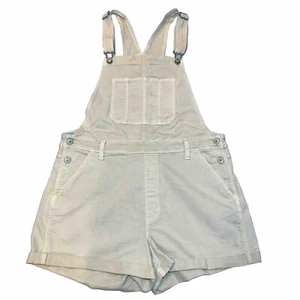 American Eagle Cuffed Denim Overall Shorts Shortalls Womens Size L Cotton - Picture 1 of 18