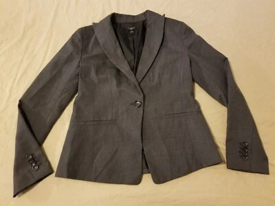 Womens Ann Taylor Wool Jacket Blazer 2P Petite Gray - Image 1 of 4