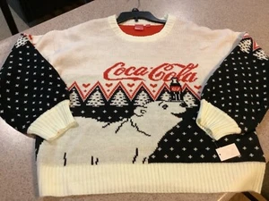 NEW! Coca-Cola Polar Bear and Trees Women Size XL Graphic Sweater WARM COZY $40 - Picture 1 of 6