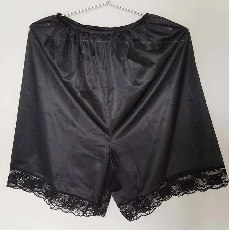 Pantalones debajo de la falda de nailon talla grande XL medio deslizamiento enagua encaje regordete suave cómodo Foto 1 de 4