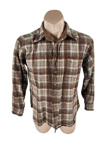 Pendleton Vintage Board Shirt Mens Size L (Fits S) Brown Wool Flannel Mde In USA - Picture 1 of 11