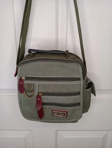 Borsa a tracolla Sunsomen tela verde oliva tela tracolla regolabile tasche nuova senza etichette - Foto 1 di 8