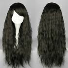 Lolita Fashion Long Black Harajuku Style Curly Cosplay Wig +free wigs cap