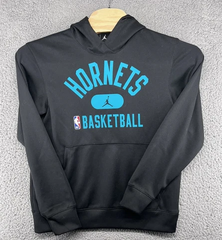 Mens Charlotte Hornets Jordan Dri-Fit Black Hoodie Size Small S Nike Cover