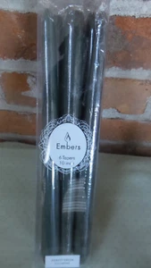 Candles 10" Tapers Embers Forest Green Unscented candles 6 pack Christmas  NIB - Picture 1 of 4