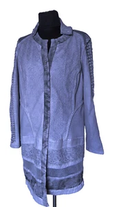 ELISA CAVALETTI by DAILA DALLAVALLE Grey Shimmer Textured Silver Jacket   XXL - Picture 1 of 16