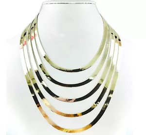Collar de cadena de espiga de oro amarillo macizo de 14k de 2 mm-6 mm tamaño 16-24 pulgadas - Imagen 1 de 6