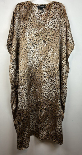 VETEMENTS Cool Clothings Mumu Vestito Donna OS Casa Accappatoio Stampa Animalier Beige Nero Raso