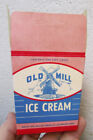 vintage Old Mill Ice Cream Empty one pint carton, great graphics, Iowa
