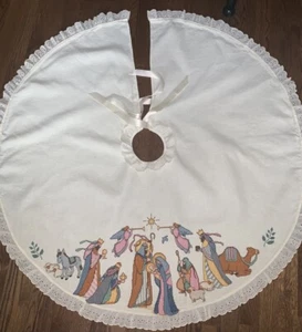 Blessed Nativity tree skirt Dimensions cross stitch Kit 8379 Completed Finished - Picture 1 of 7