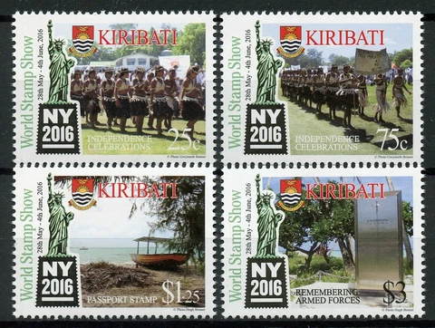 Kiribati 2016 MNH New York Stamp Show NY2016 4v Set Independence Stamps Cover
