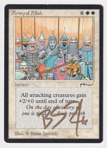 Gold Signed Army of Allah (Dark) MP Arabian Nights Artist Brian Snoddy 1993 MTG! - Picture 1 of 2