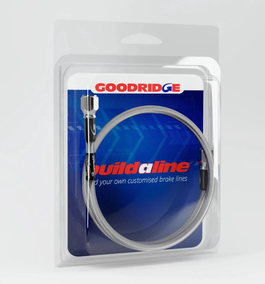GOODRIDGE BUILDALINE MOTORCYCLE HOSE BRAKE LINE STAINLESSS/CLEAR 500MM - Image 1 of 1