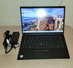 Lenovo ThinkPad X1 Carbon 6th Gen i7-8550U 1.8GHz 8GB RAM 14 in 256GB SSD Win 11 - Afbeelding 1 van 8