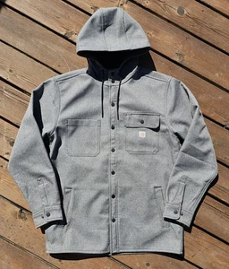 Carhartt Rain Defender Jacket Men's Medium Relaxed Fit Heavyweight Hood Fleece - Picture 1 of 9