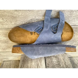 Birkenstock Blue Suede Sandals Men’s EU 46 US 13 Narrow Fit - Picture 1 of 8