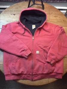 Felpa Carhartt J149 INR rossa foderata termica XL - Foto 1 di 16